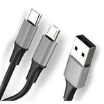 10 Foot 2 in 1 Charging Cable for MicroUSB and C-Type - 12 Piece